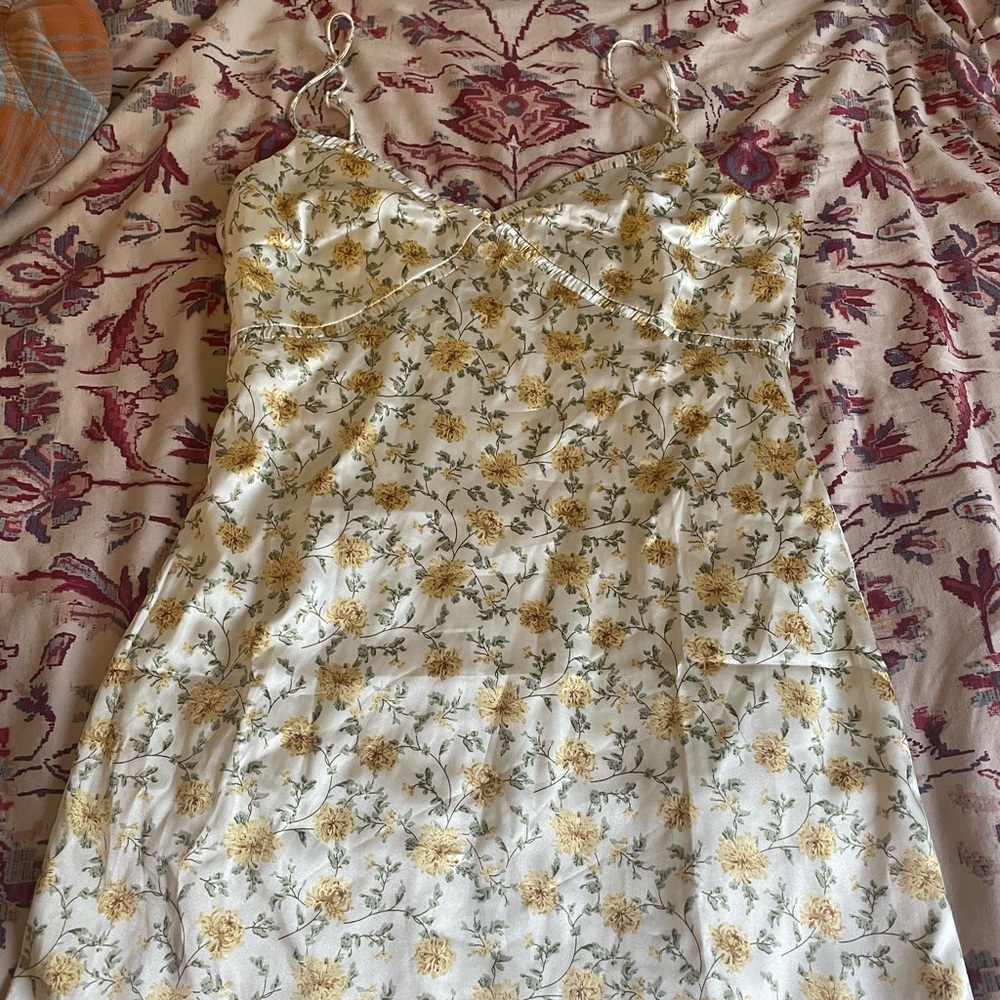 Satin floral dress